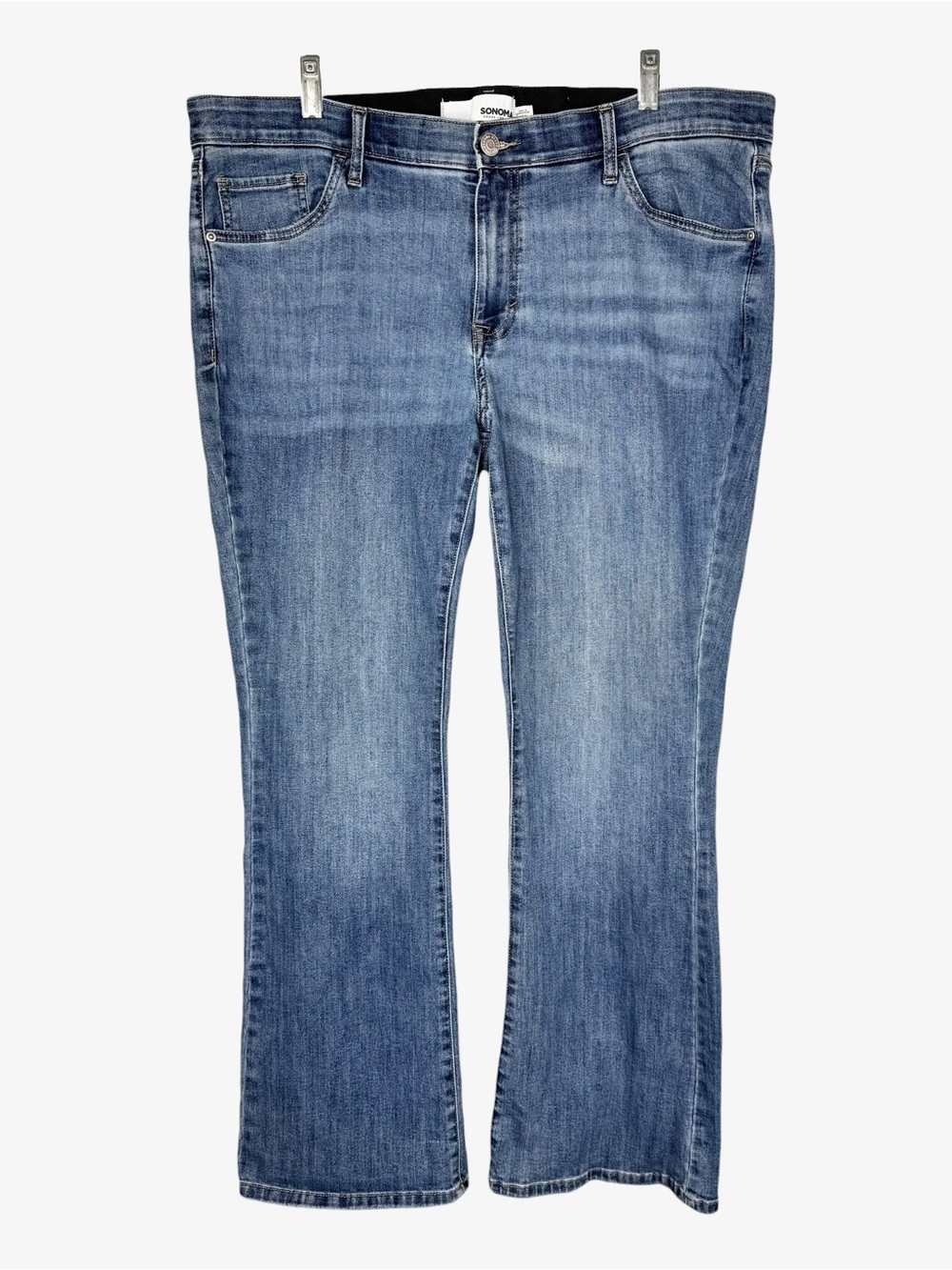 Sonoma Mid-Rise Bootcut Jeans 18W Stretch Western Dark Wash Wide Leg Retro Y2K